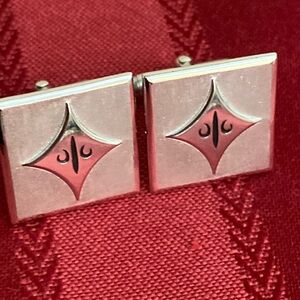 Vintage SWANK Fleur De Lis Stainless Steel CUFFLINKS